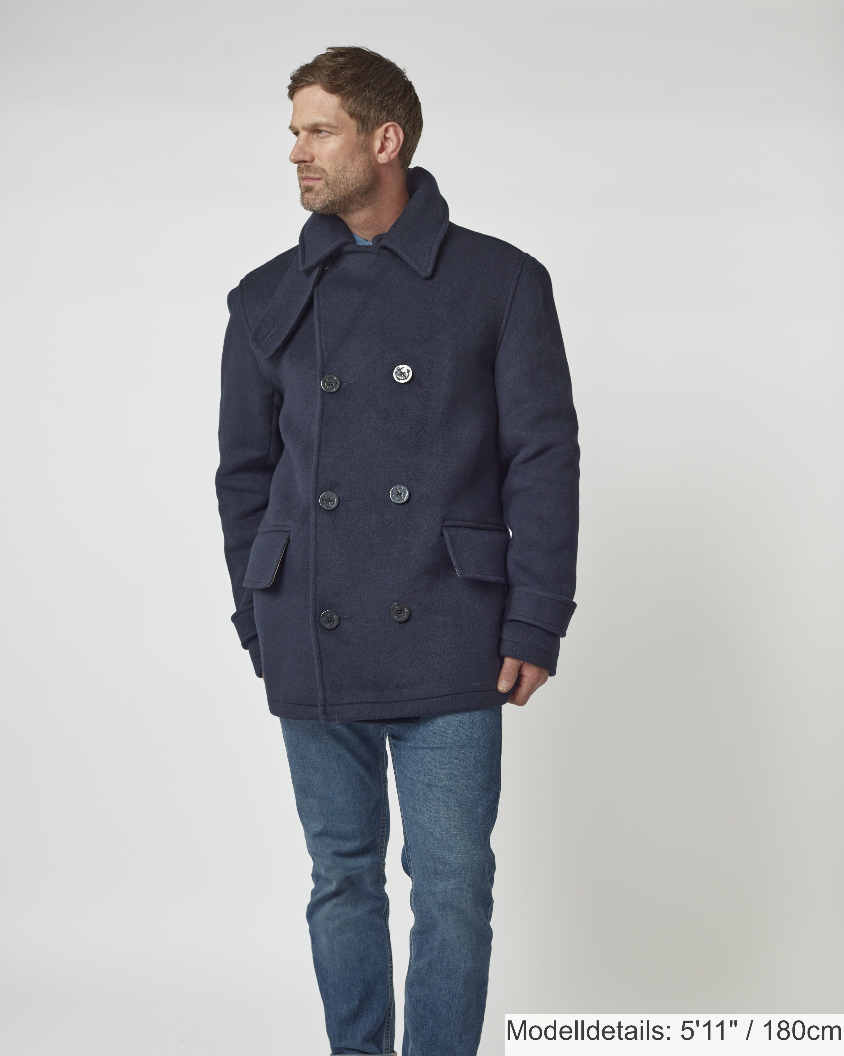 Teddy-Peacoat für Herren - Marineblau