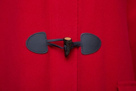 Langes Elysian Classic Luxus-Fischgrätmuster für Damen mit Hornknebeln - Rot
